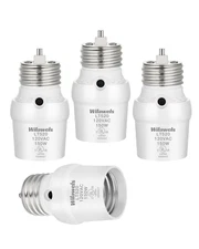 Dusk to Dawn Light Sensor Socket Adapter, E26 Base, 360° Sensor, 4 Pack, UL