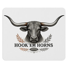 Texas Longhorns Mouse Pad 9.5"x8" Hook 'Em Horns Fan Gift Non-Slip Desk Pad
