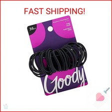 Goody Ouchless Hair Elastics, Black, 36 Count Pack of 1 