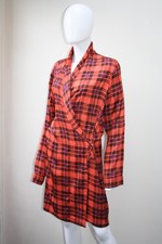 DRIES VAN NOTEN Plaid Print Tartan Wrap Dress, Size Small