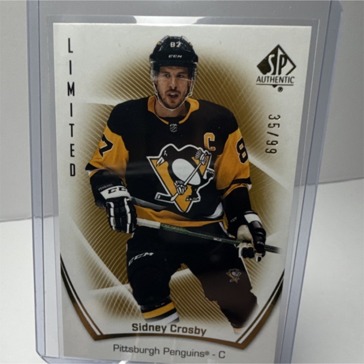 Upper Deck 2021-22 SP Authentic Limited Gold Sidney Crosby #87 /99 Penguins