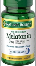 Nature's Bounty Melatonin 3mg Quick Dissolve, Sleep Aid 240 Count, 6/28