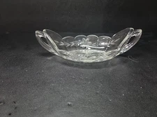 Imperial Serving Bowl, Vintage Depression Glass Bowl, Etched Floral Boat Handles