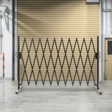 Expandable Safety Barrier Gate Foldable Black for Stairs Yard 330*45*95cm