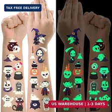 Halloween Luminous Temporary Tattoo for Kids - 250 Horror Glow Halloween Party