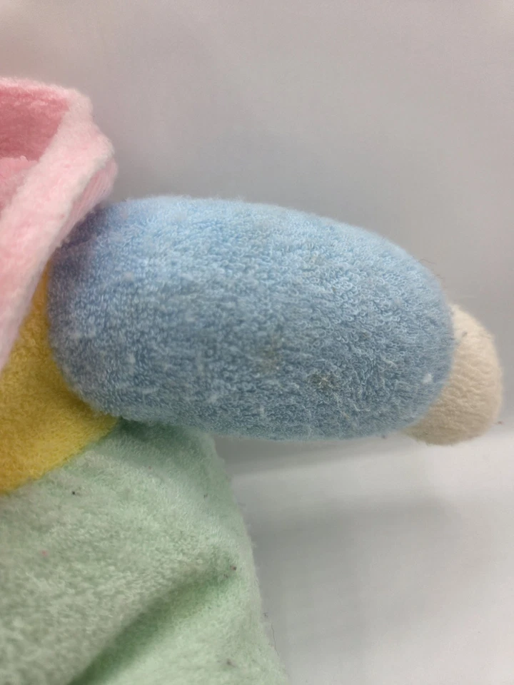 Carters Terry Cloth Bear Plush Pastel Color Block Prestige Stuffed Toy - Image 4 of 4