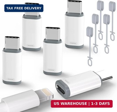 5 Pack USB C to Lightning Charge Adapter for iPhone 17 16 15, Lightning to USB C