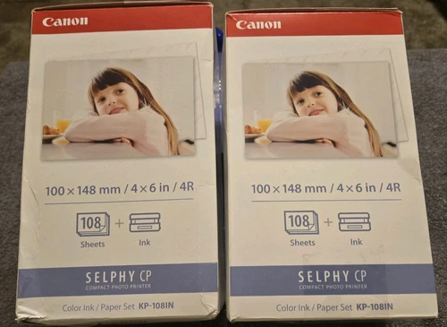 Canon KP-108IN Selphy CP 4x6" Color Ink & Paper Set 108 Sheets 3 Ink Crtg.  2pk