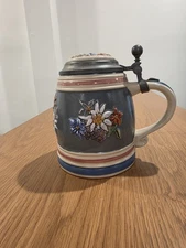 LIMITED EDITION GERZ WEST GERMAN LIDDED STEIN ALPENBLUME
