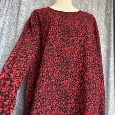 Women’s Matalan Papaya Long Sleeve Smart Blouse Top In Black & Red. Size UK 20