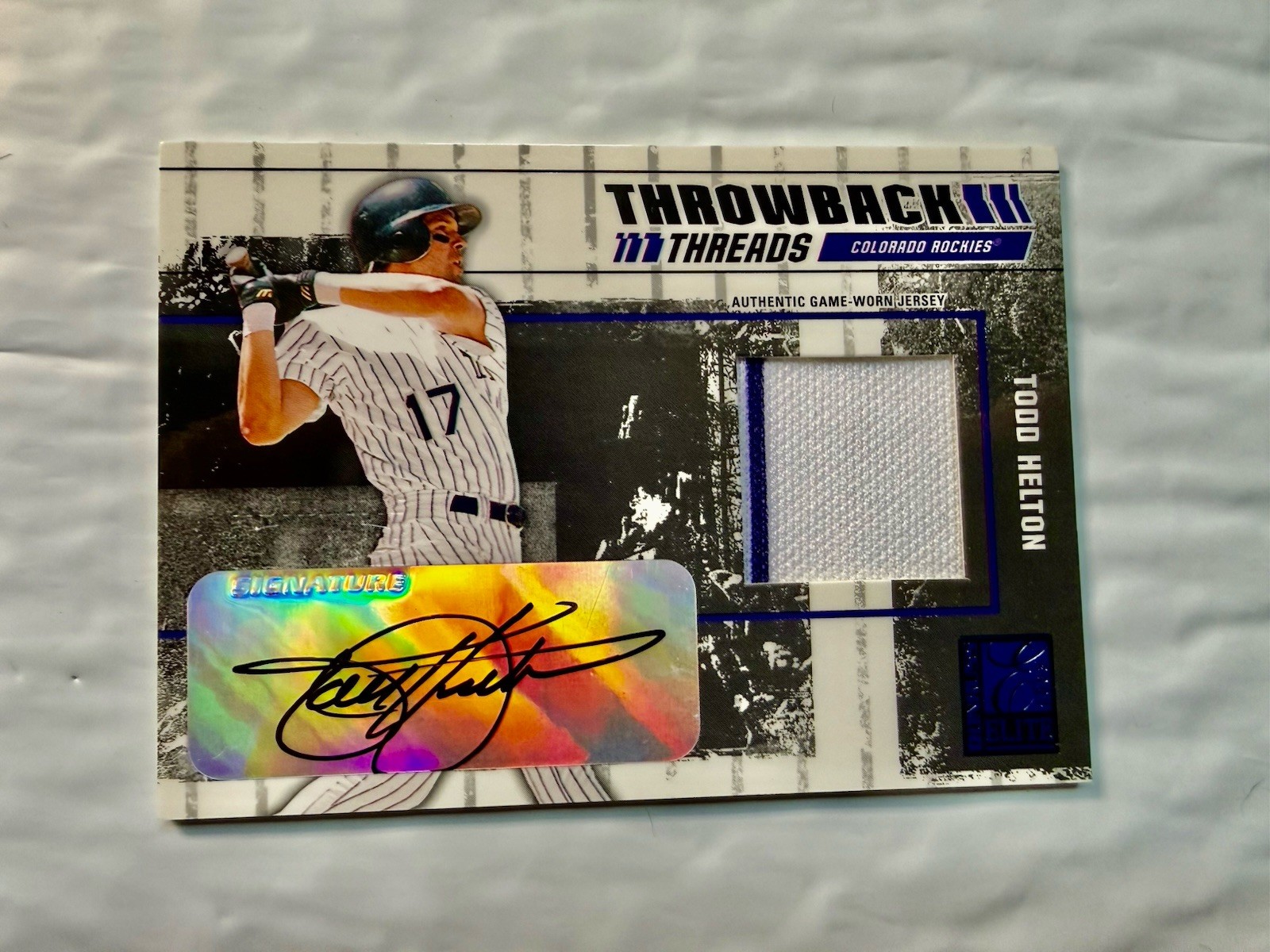 2003 Donruss Elite - Throwback Threads #TT-40 Todd Helton Auto /15 (MEM)
