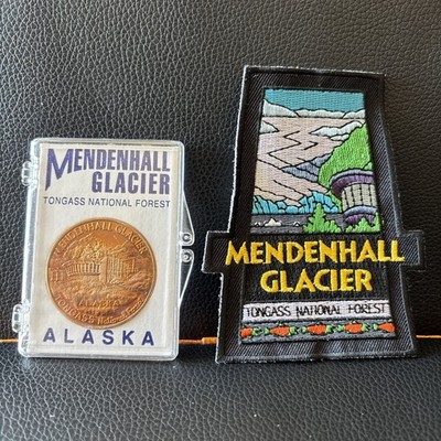 Vintage Mendenhall Glacier Tongass National Forest Alaska Coin + Case + Patch