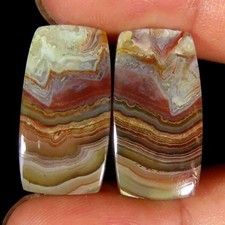 Coppia cuscini 22,20 ct 100% naturale pazzo pizzo agata cabina 11x22x4 mm pie...