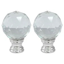 Diamond Crystal Lamp Finial Multi-Faceted Lamp Finial Cap Knob Top Finials