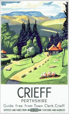 Scotland Railway Vintage Poster (44) Perthshire Crieff A1-A4 Poster Kunst Gemälde