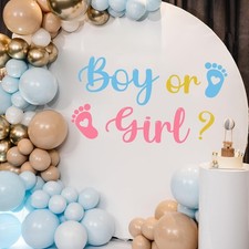 Boy or Girl Wall Decals  Gender Reveal Wall Stickers, Baby Shower Party Decal ...