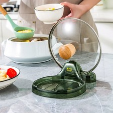 Pot Cover Rack Reusable Space Saving Pot Lid Organizer Stand Spatula Fork Holder