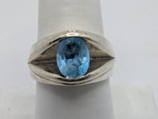 Vintage Sterling Silver 925 Blue Topaz Ring Size 9