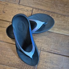 OOFOS OOMega OOlala Luxe Platform Sandals, Flip Flops- Pink Purple Ombre- Size 7