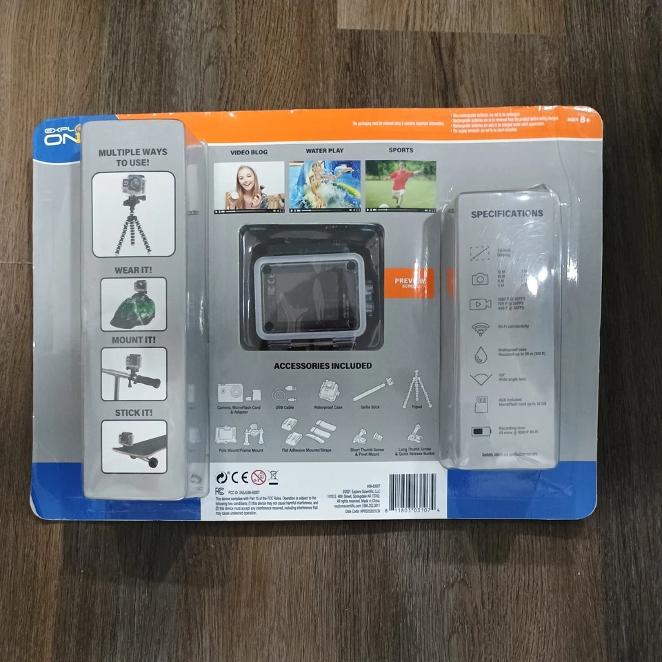 Explore One HD Action Camera w/ WiFi & Accessories included Waterproof Case - Image 2 of 2