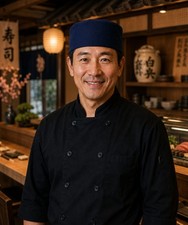 Navy Blue Sushi Chef Hat Classic Chef Cap Restaurant Kitchen Chef Hat