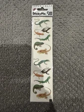 Unopened Pack Rare Vintage Paper House Sticky Pix Stickers 3 Sheets Cute Lizards