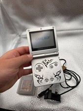 Nintendo Game Boy Advance SP Tribal Silver - Good Condition - Tested Working 