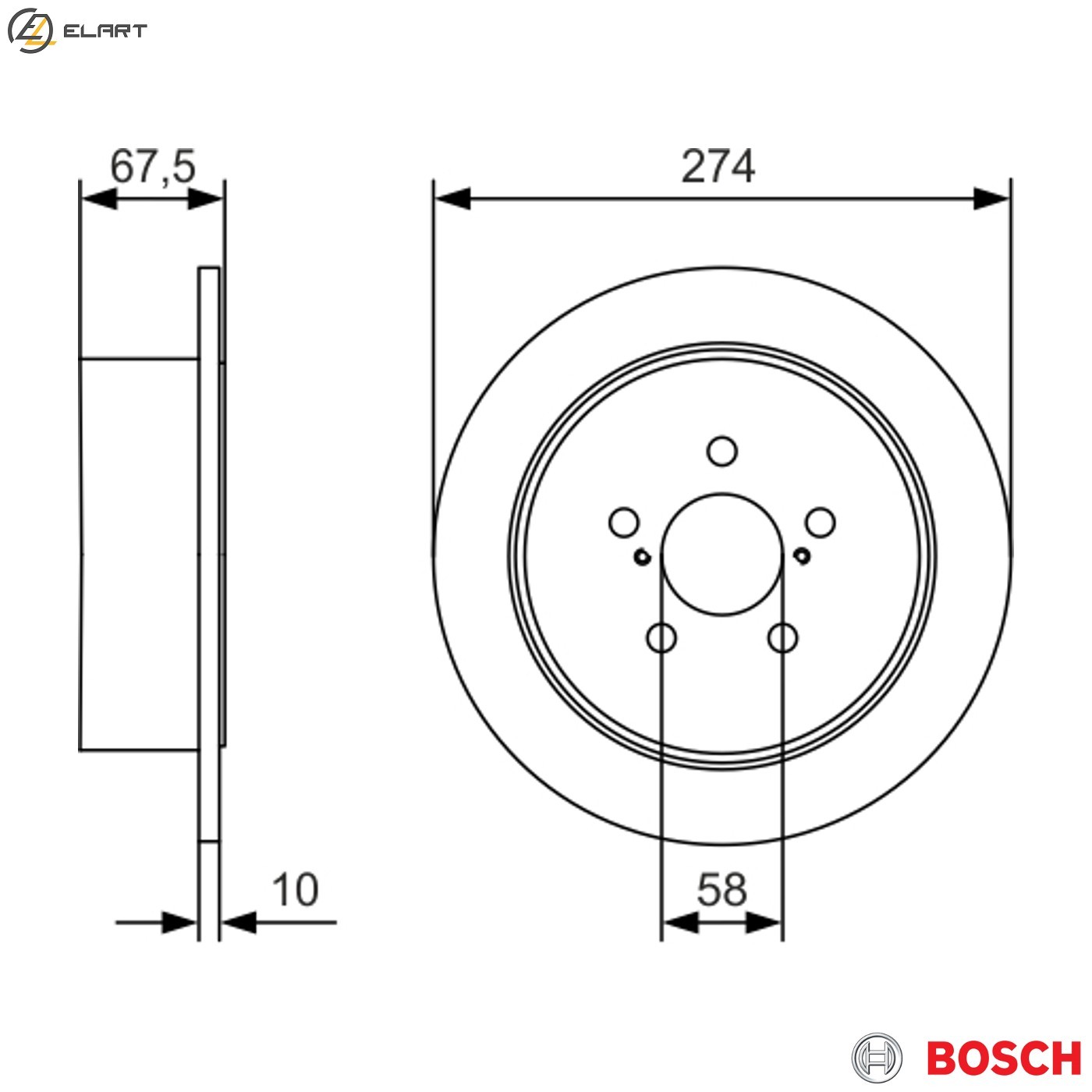 2x BRAKE DISC 0 986 479 A82 FOR SUBARU OUTBACK LEGACY/IV/Station/Wagon 2.5L 4cyl