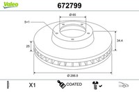 2X Bremsscheibe Coated Valeo 672799 FüR VW Bora 1 1J2 Polo 4 Golf 1J1 5 6R1 6C1
