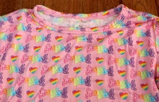 Posh Peanut LISA FRANK PAJAMAS Girls 3 4 Pink Heart Logo Bamboo PJs