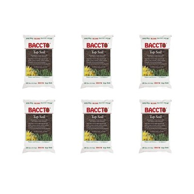 Michigan Peat 1550P Baccto Top Soil with Reed Sedge and Sand, 50 Pounds, 6 Pack
