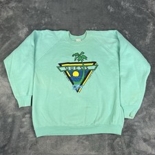 Vintage Guess Sports Club Sweatshirt Beach Mens Large Active Green George