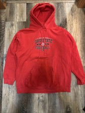 Vintage 90s Ohio State Buckeyes University Red Hoodie Sweatshirt Size X-Large XL