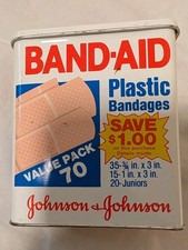 Vintage Johnson & Johnson Band-Aid 1983 Bandages Tin Value Pack Advertising
