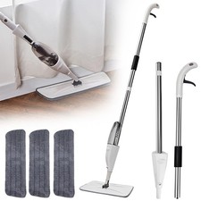 Multi-Functional Wash & Dry Mop with Spray Set 360°Flat Squeeze Floor Mop+3Pads