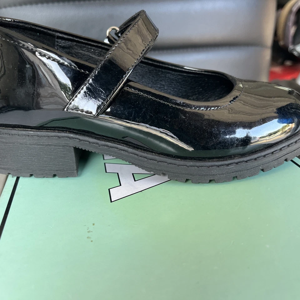 Mia Niñas Etya Mary Jane Tacones Negros Niños Zapatos Gancho y Lazo Correa Talla 13M Foto 3 de 4