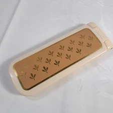 Vintage Avon Lint Brush remover for clothes Travel Folding 1982 cream gold tan