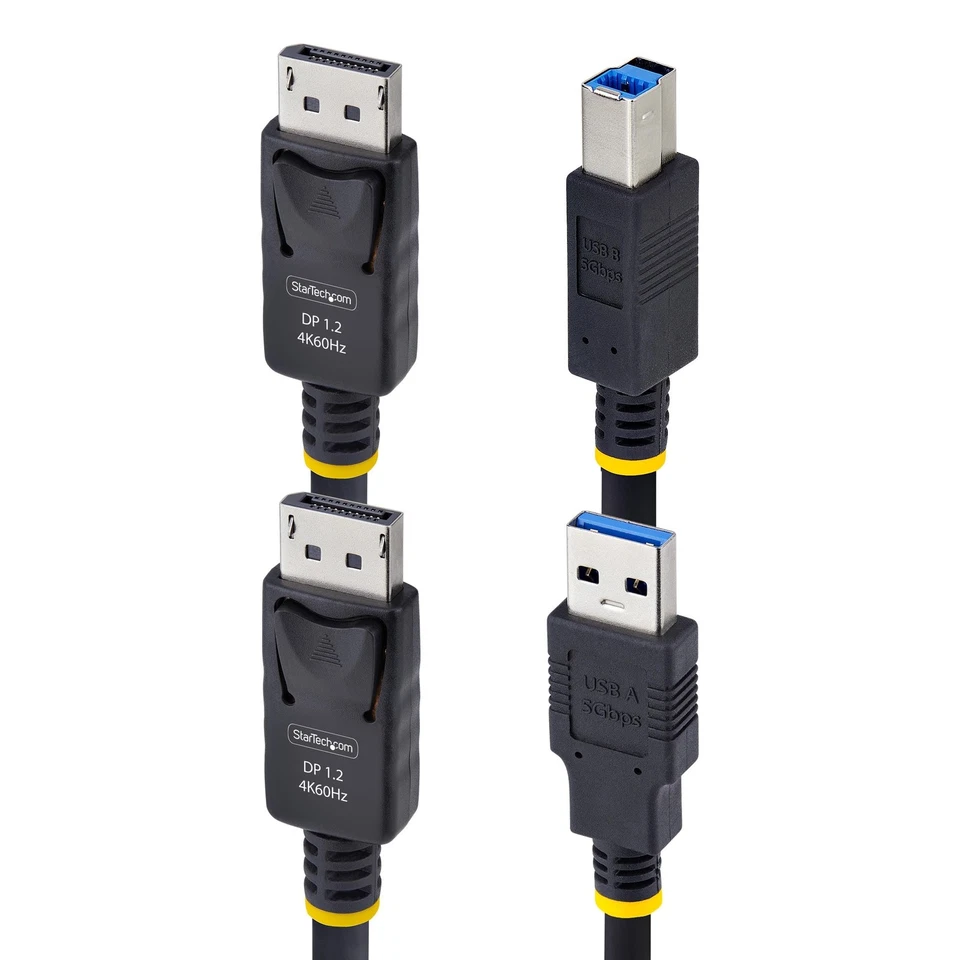 Кабель KVM StarTech 10 футов (3 м) DisplayPort и USB 5 Гбит/с DU12210-KVM-CABLE - Изображение 3 из 4