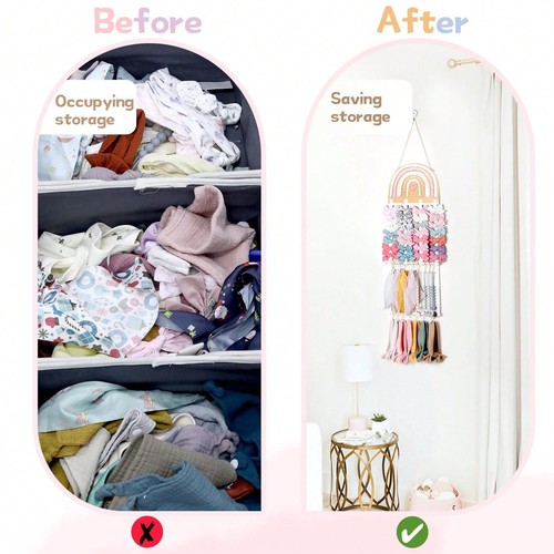 【RFG】Wall Mounted Hair Bow Holder - Organizer for Girls Room, Nursery & Toddler - Picture 6 of 31