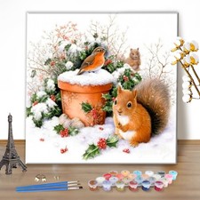 EOBROMD Christmas Paint by Numbers Kits for Adults, Bird DIY Acrylic Paint by...