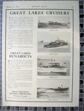 1923 GREAT LAKE BOAT RUNABOUT CRUISER MILWAUKEE SPORT CABIN YACHT  FE112FE112