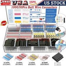 1000PCS Waterproof Solder Sleeve Heat Shrink Butt Wire Connectors Seal Terminals