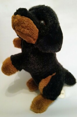 E & J Classic Prima Rottweiler Puppy Dog Plush Stuffed Small 10'' Black Brown 