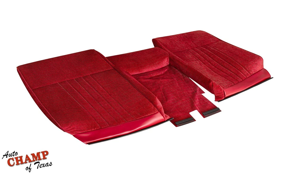 1988 1990 Ford F150 F250 F350 XLT -Bottom/Lean Back Bench Seat Cloth Covers Red - Image 4 of 4