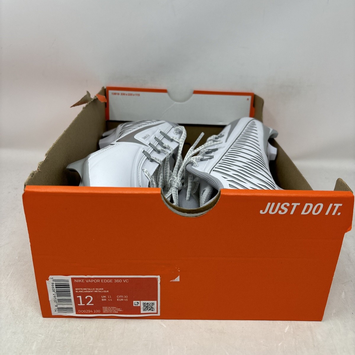 Nike Vapor Edge 360 VC Chrome White Football Cleats, Size 12  display picture 3