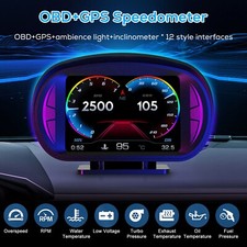 Obd2gps Hud Gauge Car Digital Head Up Display Speedometer Turbo Rpm Alarm Temp Obd2gps Hud Gauge Car Digital Head Up Display Speedometer Turbo Rpm Alarm Temp