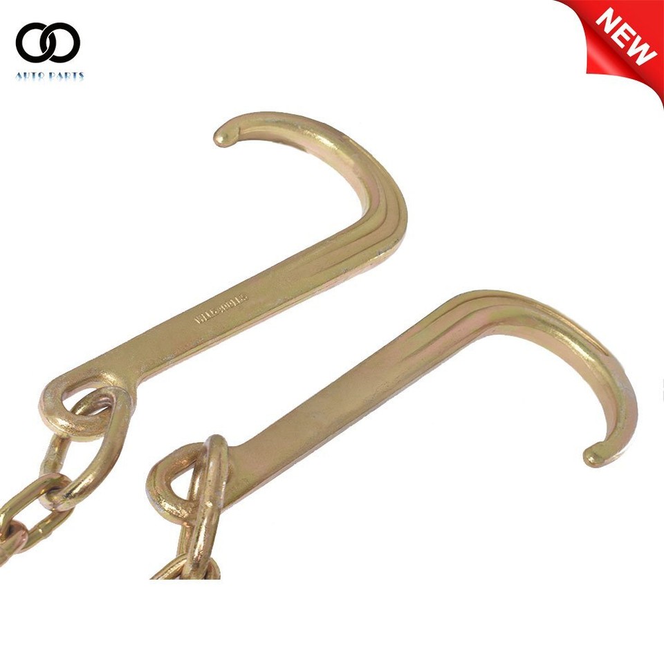 LABLT 5/16 x 2' G70 Tow Chain J-Hooks V-Chain Flatbed Truck Rollback Wrecker Carrier