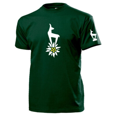 Bergsteiger Gams Alpen Urlaub Berge Steinbock Edelweiß Blume T Shirt #16372