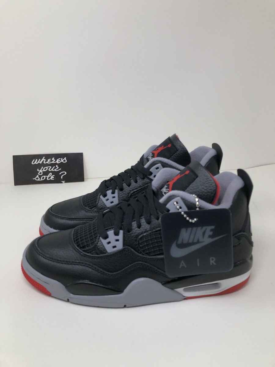 Nike Air Jordan 4 Bred Reimagined Black 7 Y GS Grade School