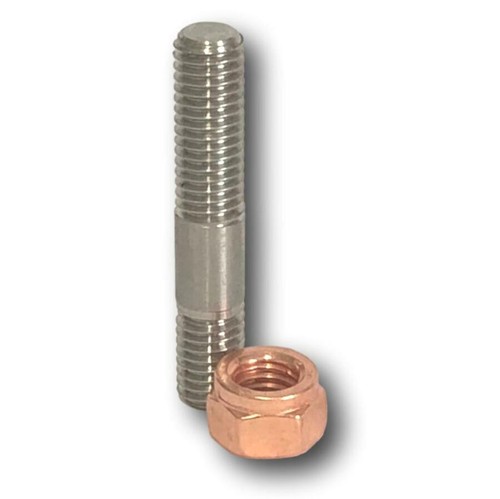 INCONEL TURBO STUD & COPPER LOCK NUT SET OF 4 - M8 X 1.25 X 45MM LONG - Picture 2 of 3